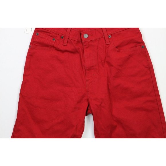 New Levis 569 Mens Size 30 Loose Fit Stretch Denim Jean Shorts Jorts Red - Picture 3 of 10